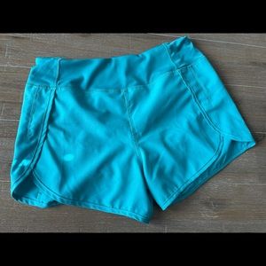 CRZ Yoga 4” running shorts Lulu dupes small, blue